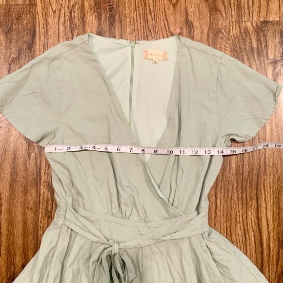 Altar’d State Allure Sea Green Tiered Ruffle Romper, size small - Picture 3 of 7